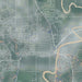 Manhattan Kansas Map Print in Afternoon Style Zoomed In Close Up Showing Details