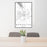 24x36 Manhattan Kansas Map Print Portrait Orientation in Classic Style Behind 2 Chairs Table and Potted Plant