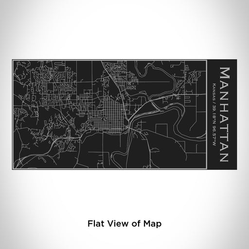 Rendered View of Manhattan Kansas Map Engraving on 17oz Stainless Steel Insulated Cola Bottle in Black