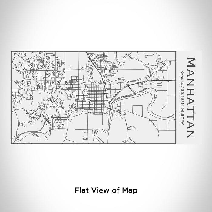 Rendered View of Manhattan Kansas Map Engraving on 17oz Stainless Steel Insulated Cola Bottle in White