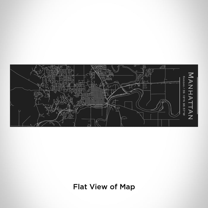 Rendered View of Manhattan Kansas Map Engraving on 10oz Stainless Steel Insulated Cup with Sliding Lid in Black