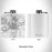 Rendered View of Manhattan Kansas Map Engraving on 6oz Stainless Steel Flask in White