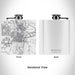 Rendered View of Manhattan Kansas Map Engraving on 6oz Stainless Steel Flask in White