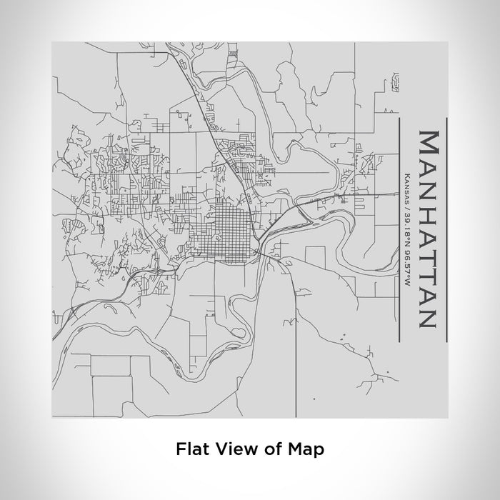 Rendered View of Manhattan Kansas Map Engraving on 17oz Stainless Steel Insulated Tumbler