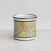 Front View Custom Manhattan Kansas Map Enamel Mug in Woodblock