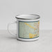 Left View Custom Manhattan Kansas Map Enamel Mug in Woodblock