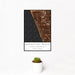 12x18 Manhattan Beach California Map Print Portrait Orientation in Ember Style With Small Cactus Plant in White Planter