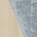 Manhattan Beach California Map Print in Afternoon Style Zoomed In Close Up Showing Details