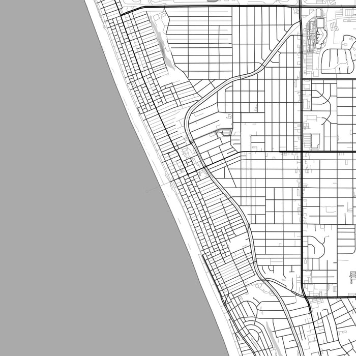 Manhattan Beach California Map Print in Classic Style Zoomed In Close Up Showing Details