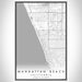 Manhattan Beach California Map Print Portrait Orientation in Classic Style With Shaded Background