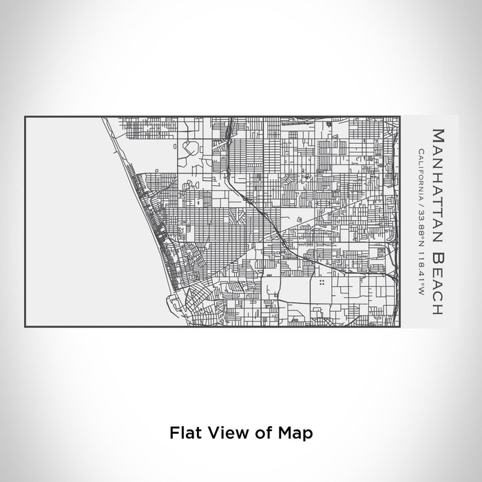 Rendered View of Manhattan Beach California Map Engraving on 17oz Stainless Steel Insulated Cola Bottle in White