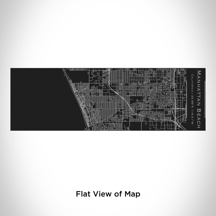 Rendered View of Manhattan Beach California Map Engraving on 10oz Stainless Steel Insulated Cup with Sliding Lid in Black