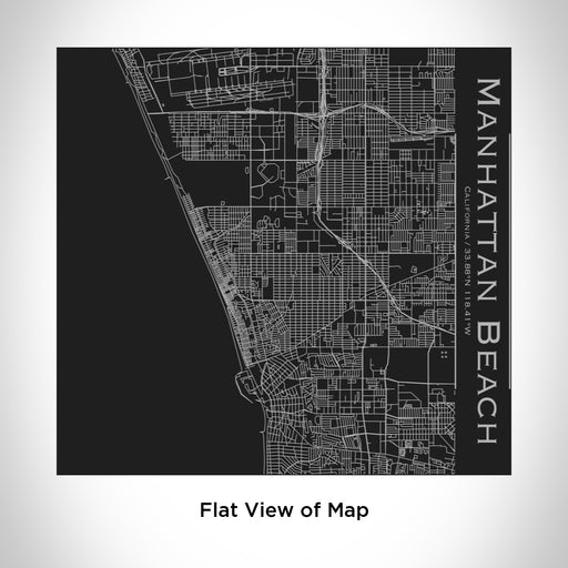 Rendered View of Manhattan Beach California Map Engraving on 17oz Stainless Steel Insulated Tumbler in Black