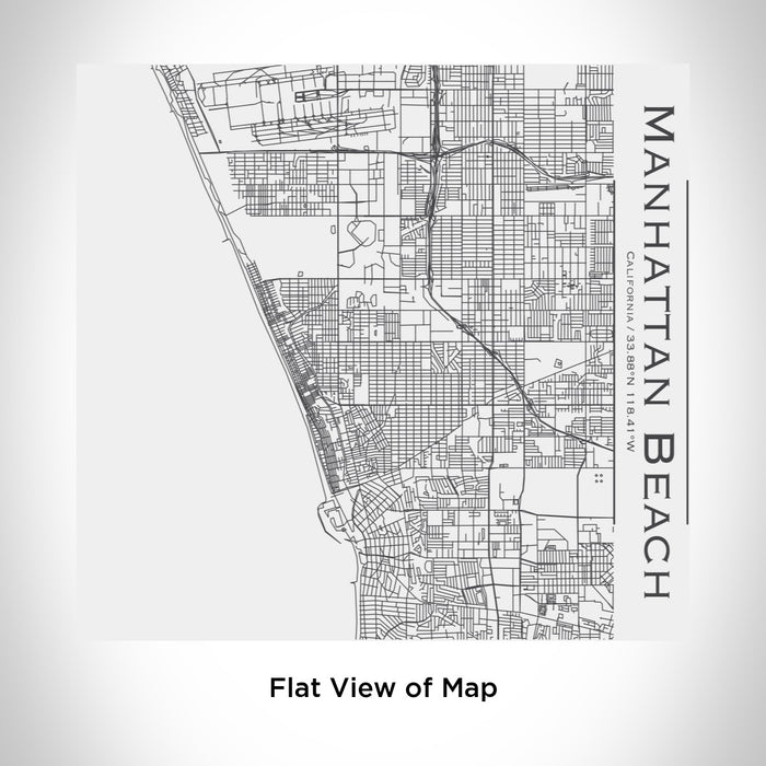 Rendered View of Manhattan Beach California Map Engraving on 17oz Stainless Steel Insulated Tumbler in White