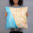 Person holding 18x18 Custom Manhattan Beach California Map Throw Pillow in Watercolor
