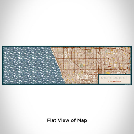 Flat View of Map Custom Manhattan Beach California Map Enamel Mug in Woodblock