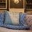 Custom Manhattan Beach California Map Throw Pillow in Woodblock on Cream Colored Couch