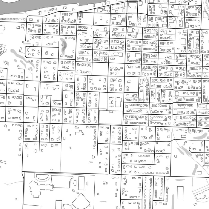 Manistee Michigan Map Print in Classic Style Zoomed In Close Up Showing Details
