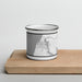 Front View Custom Manistee Michigan Map Enamel Mug in Classic on Cutting Board