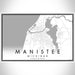 Manistee Michigan Map Print Landscape Orientation in Classic Style With Shaded Background