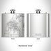 Rendered View of Manistee Michigan Map Engraving on 6oz Stainless Steel Flask