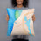 Person holding 18x18 Custom Manistee Michigan Map Throw Pillow in Watercolor