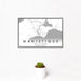 12x18 Manistique Michigan Map Print Landscape Orientation in Classic Style With Small Cactus Plant in White Planter