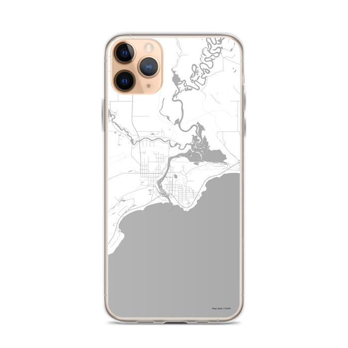 Custom iPhone 11 Pro Max Manistique Michigan Map Phone Case in Classic