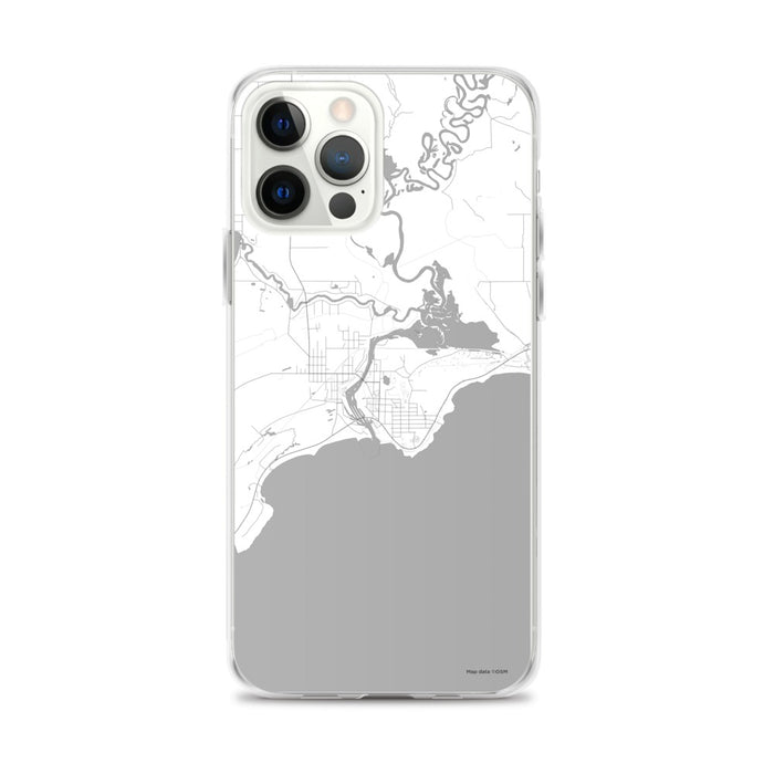 Custom iPhone 12 Pro Max Manistique Michigan Map Phone Case in Classic