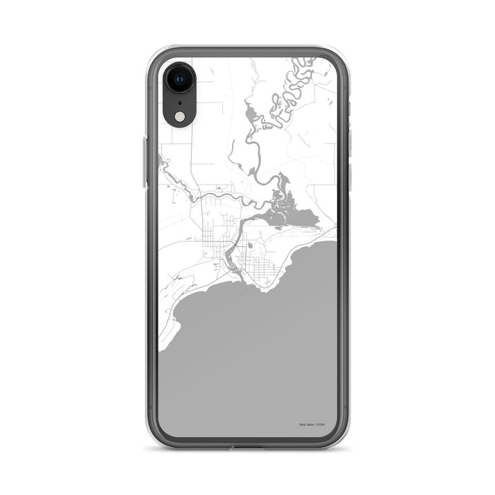 Custom iPhone XR Manistique Michigan Map Phone Case in Classic