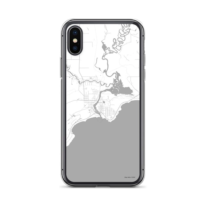 Custom iPhone X/XS Manistique Michigan Map Phone Case in Classic