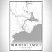 Manistique Michigan Map Print Portrait Orientation in Classic Style With Shaded Background