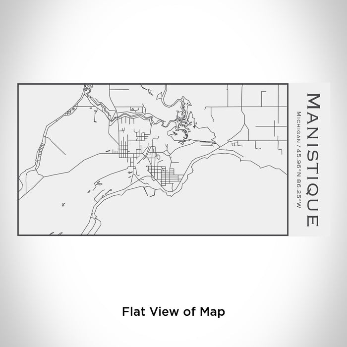Rendered View of Manistique Michigan Map Engraving on 17oz Stainless Steel Insulated Cola Bottle in White