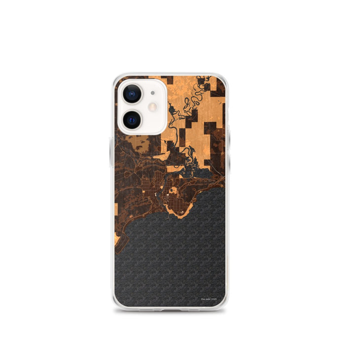 Custom iPhone 12 mini Manistique Michigan Map Phone Case in Ember