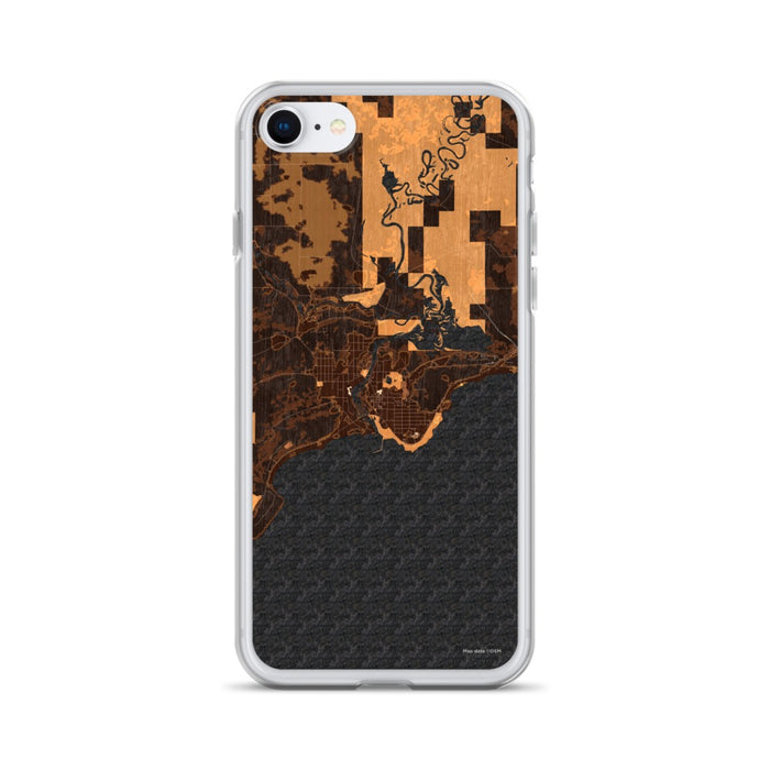 Custom iPhone SE Manistique Michigan Map Phone Case in Ember