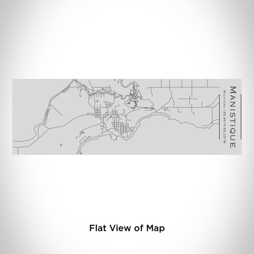 Rendered View of Manistique Michigan Map Engraving on 10oz Stainless Steel Insulated Cup with Sipping Lid