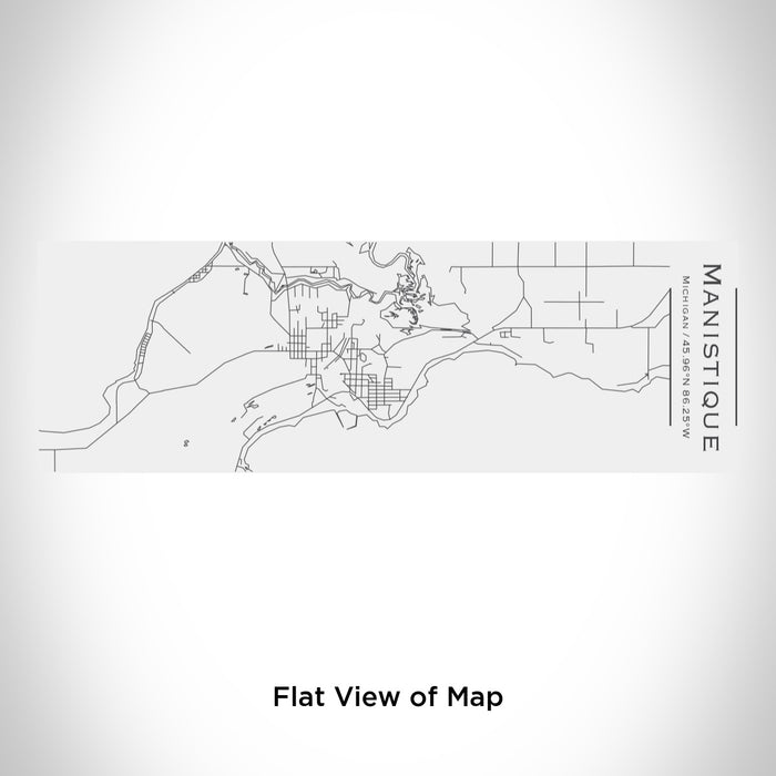 Rendered View of Manistique Michigan Map Engraving on 10oz Stainless Steel Insulated Cup with Sliding Lid in White