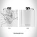 Rendered View of Manistique Michigan Map Engraving on 6oz Stainless Steel Flask in White