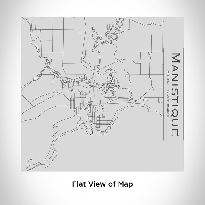 Rendered View of Manistique Michigan Map Engraving on 17oz Stainless Steel Insulated Tumbler