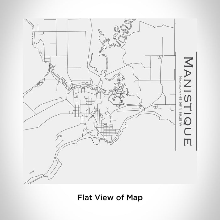 Rendered View of Manistique Michigan Map Engraving on 17oz Stainless Steel Insulated Tumbler in White