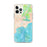 Custom iPhone 12 Pro Max Manistique Michigan Map Phone Case in Watercolor