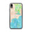 Custom iPhone XR Manistique Michigan Map Phone Case in Watercolor