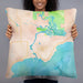 Person holding 22x22 Custom Manistique Michigan Map Throw Pillow in Watercolor