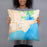 Person holding 18x18 Custom Manistique Michigan Map Throw Pillow in Watercolor