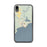 Custom iPhone XR Manistique Michigan Map Phone Case in Woodblock