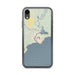 Custom iPhone XR Manistique Michigan Map Phone Case in Woodblock