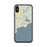 Custom iPhone X/XS Manistique Michigan Map Phone Case in Woodblock