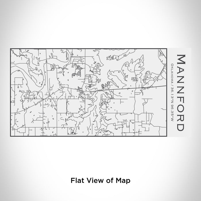 Rendered View of Mannford Oklahoma Map Engraving on 17oz Stainless Steel Insulated Cola Bottle in White