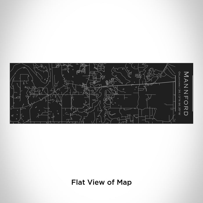 Rendered View of Mannford Oklahoma Map Engraving on 10oz Stainless Steel Insulated Cup with Sliding Lid in Black