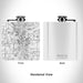 Rendered View of Mannford Oklahoma Map Engraving on 6oz Stainless Steel Flask in White
